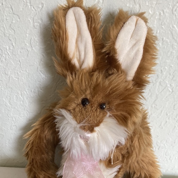 Fiesta 17 inch hanging Shaggy Rabbit ears adjustable Brown Eyes with Thread nose - Picture 8 of 9